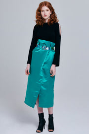 Bailey Silky Midi Skirt with Belt | OROSHE