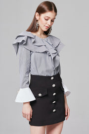 Ashley Jewel Button Skirt | OROSHE