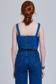 Lala Denim Halter Top | OROSHE